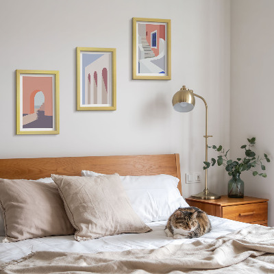 Ensemble de 3 tableaux Illustrations d'architecture urbaine dans un style minimaliste