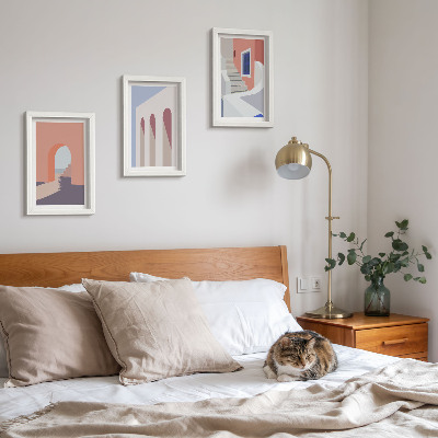 Ensemble de 3 tableaux Illustrations d'architecture urbaine dans un style minimaliste