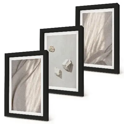 Mur de cadres avec gros plans de structures au style bohème moderne