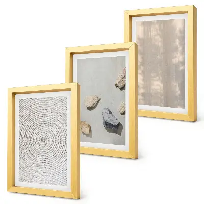Lot de 3 tableaux textures bohèmes aux structures naturelles