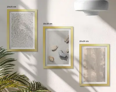 Lot de 3 tableaux textures bohèmes aux structures naturelles