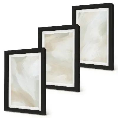 Ensemble de 3 tableaux représentant des traces de texture de peinture minimaliste