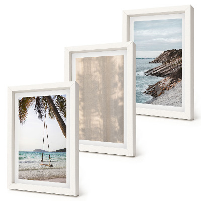 Lot de 3 tableaux Sable d'été et vues sur la mer, paysages d'été