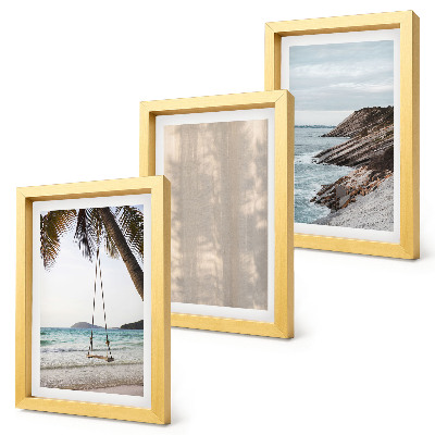Lot de 3 tableaux Sable d'été et vues sur la mer, paysages d'été