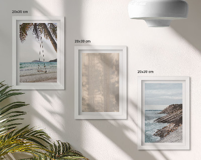 Lot de 3 tableaux Sable d'été et vues sur la mer, paysages d'été