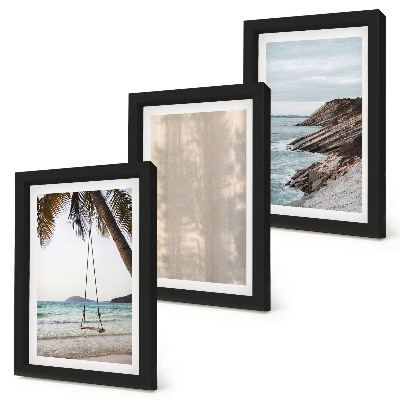 Lot de 3 tableaux Sable d'été et vues sur la mer, paysages d'été