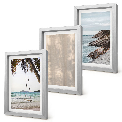 Lot de 3 tableaux Sable d'été et vues sur la mer, paysages d'été