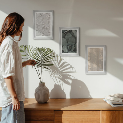 Ensemble de 3 tableaux Gros plan sur les textures estivales dans un climat tropical