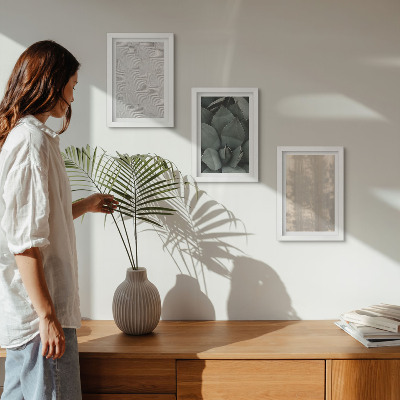 Ensemble de 3 tableaux Gros plan sur les textures estivales dans un climat tropical