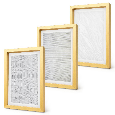 Lot de 3 tableaux Des motifs lumineux en forme de cordes se dessinent dans le sable
