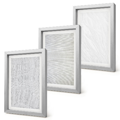Lot de 3 tableaux Des motifs lumineux en forme de cordes se dessinent dans le sable