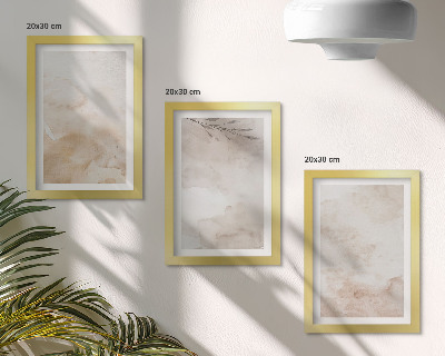 Ensemble de 3 tableaux Taches et feuilles à l'aquarelle aux couleurs pastel