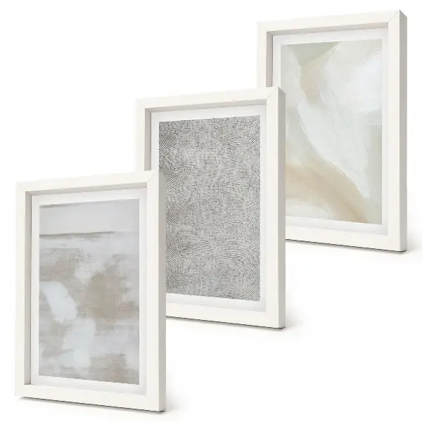 Lot de 3 tableaux représentant une abstraction au design moderne avec des textures de peinture