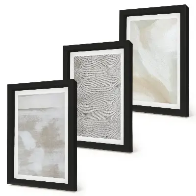 Lot de 3 tableaux représentant une abstraction au design moderne avec des textures de peinture