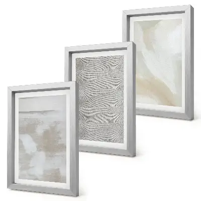 Lot de 3 tableaux représentant une abstraction au design moderne avec des textures de peinture