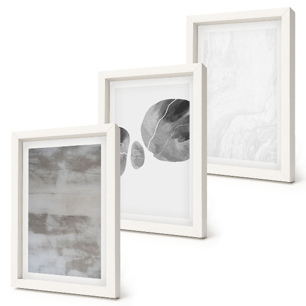 Ensemble de 3 tableaux Formes et structures abstraites style moderne