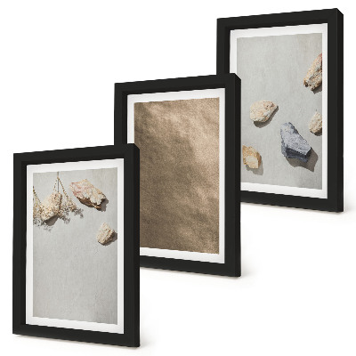 Mur de cadres Structures naturelles des galets de plage