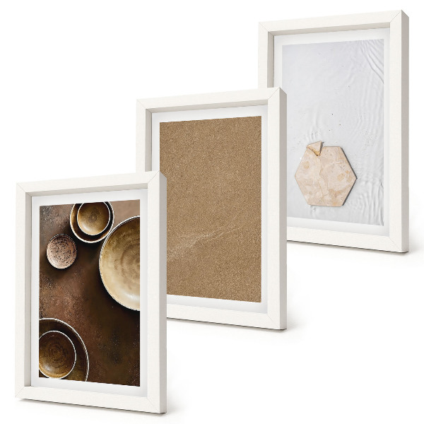 Lot de 3 tableaux Textures minimalistes aux couleurs chaudes