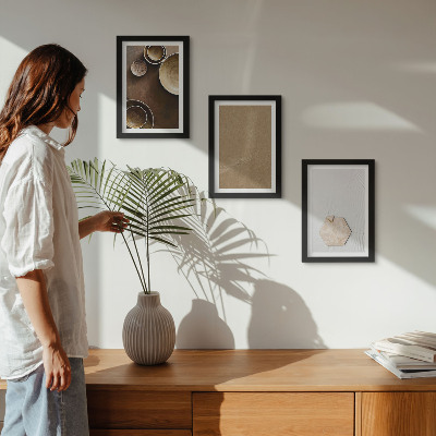 Lot de 3 tableaux Textures minimalistes aux couleurs chaudes