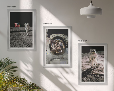 Lot de 3 tableaux pour salon Atterrissage d'astronautes de la NASA sur la Lune