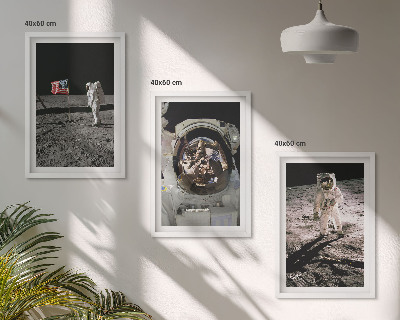 Lot de 3 tableaux pour salon Atterrissage d'astronautes de la NASA sur la Lune