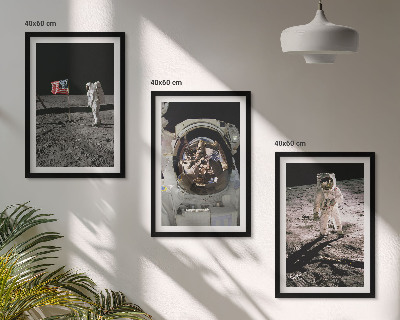 Lot de 3 tableaux pour salon Atterrissage d'astronautes de la NASA sur la Lune