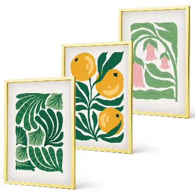 Cadre photo mural avec motifs végétaux minimalistes