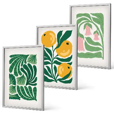 Cadre photo mural avec motifs végétaux minimalistes