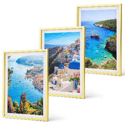 Lot de 3 tableaux pour salon Vues grecques d'Oia à Santorin