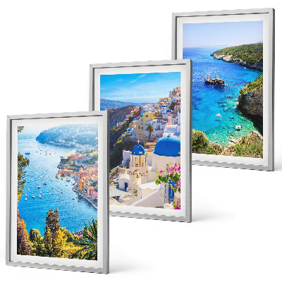 Lot de 3 tableaux pour salon Vues grecques d'Oia à Santorin