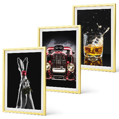 Cadre photo mural Jambes de femme rose voiture whisky