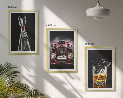 Cadre photo mural Jambes de femme rose voiture whisky