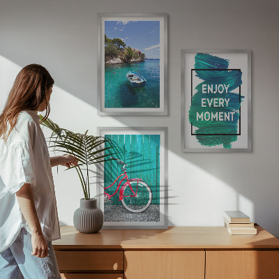 Cadre photo mural Inspiration pour les vélos et les bateaux de mer