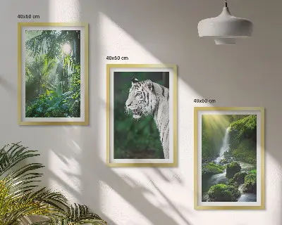Cadre photo mural motif cascade du tigre dans la jungle