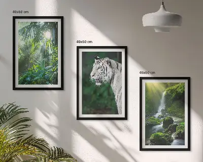 Cadre photo mural motif cascade du tigre dans la jungle