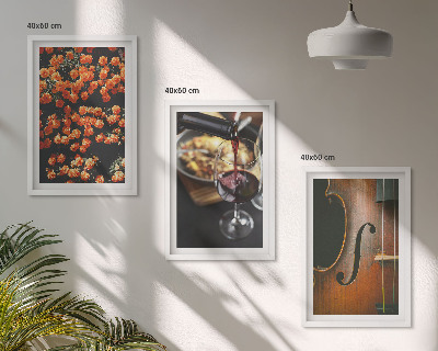 Lot de 3 tableaux pour salon Fleurs vintage vin violon