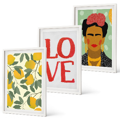 Cadre photo mural Les citrons ADORENT le portrait de Frida