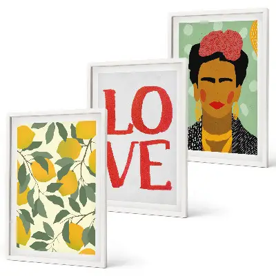 Cadre photo mural portrait de Frida aux citrons