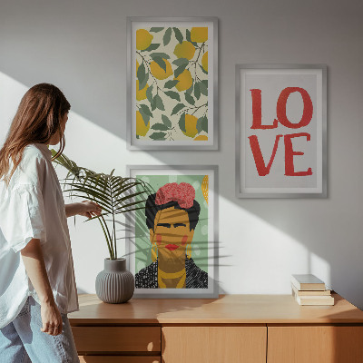 Cadre photo mural Les citrons ADORENT le portrait de Frida