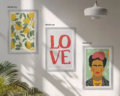 Cadre photo mural portrait de Frida aux citrons