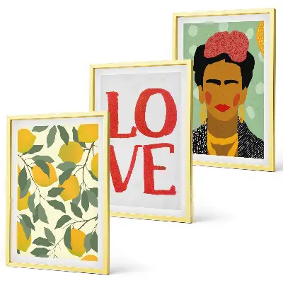 Cadre photo mural portrait de Frida aux citrons