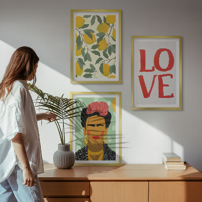 Cadre photo mural Les citrons ADORENT le portrait de Frida