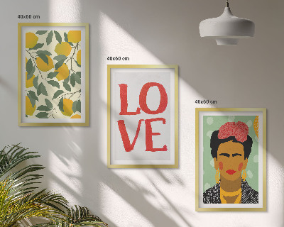 Cadre photo mural Les citrons ADORENT le portrait de Frida