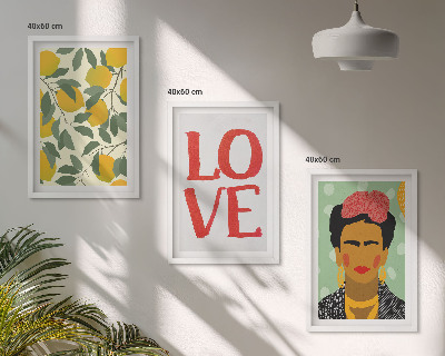 Cadre photo mural Les citrons ADORENT le portrait de Frida
