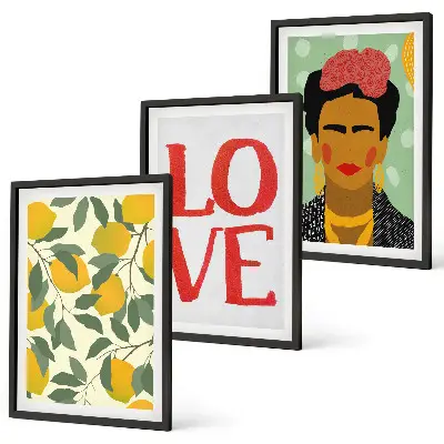 Cadre photo mural portrait de Frida aux citrons