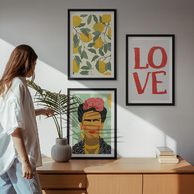 Cadre photo mural Les citrons ADORENT le portrait de Frida