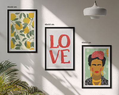 Cadre photo mural Les citrons ADORENT le portrait de Frida