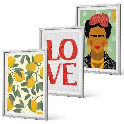 Cadre photo mural Les citrons ADORENT le portrait de Frida