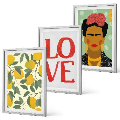 Cadre photo mural portrait de Frida aux citrons