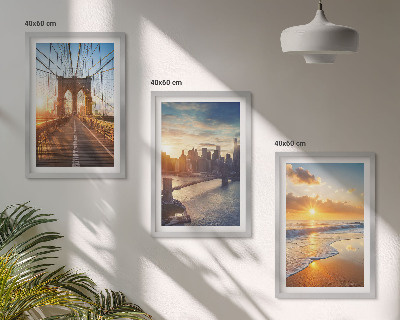 Cadre photo mural Ponts couchers de soleil ville